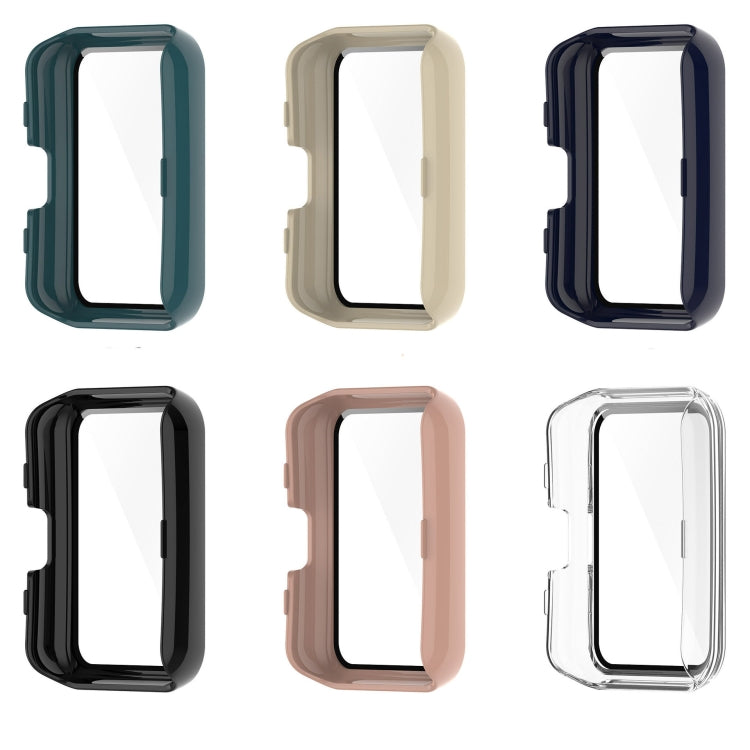 Assorted colored fully enclosed watch cases shown from front and side views