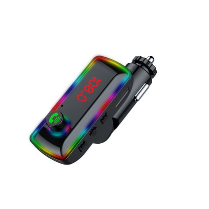 Dual USB car charger with rainbow LED display and Bluetooth FM interface