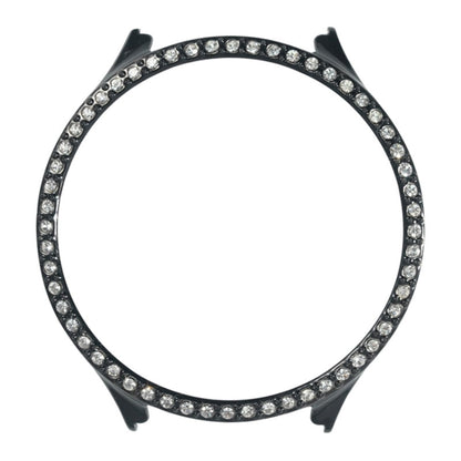 Black TPU watch case with clear diamond rhinestone bezel and raised silicone corners