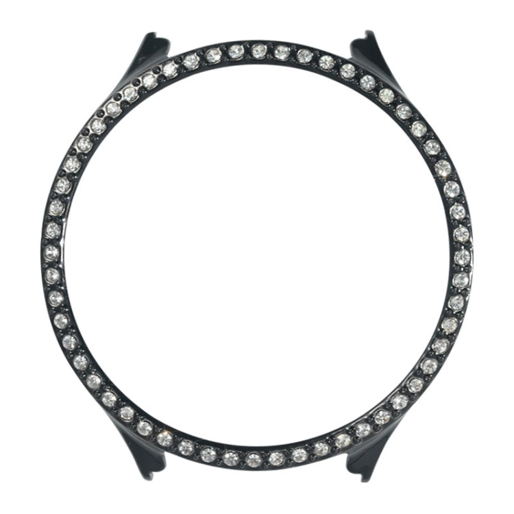 Black TPU watch case with clear diamond rhinestone ring and raised silicone protection