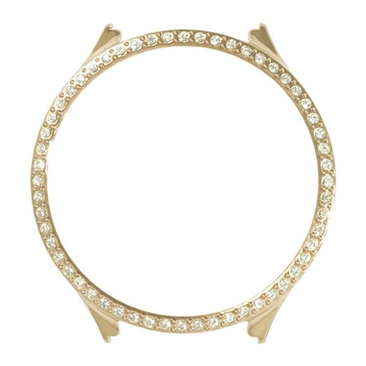 Gold TPU watch case with clear diamond rhinestone ring and raised silicone protection