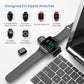 Black magnetic Apple Watch charger dock with USB-C input for multiple models