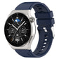 Silicone watch strap with silver buckle, navy blue, for 20mm watch connectors