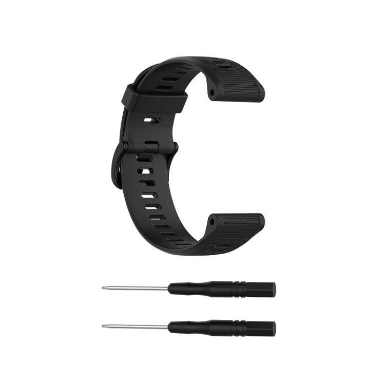 Silicone watch band set, black, with spring bar tools for easy replacement