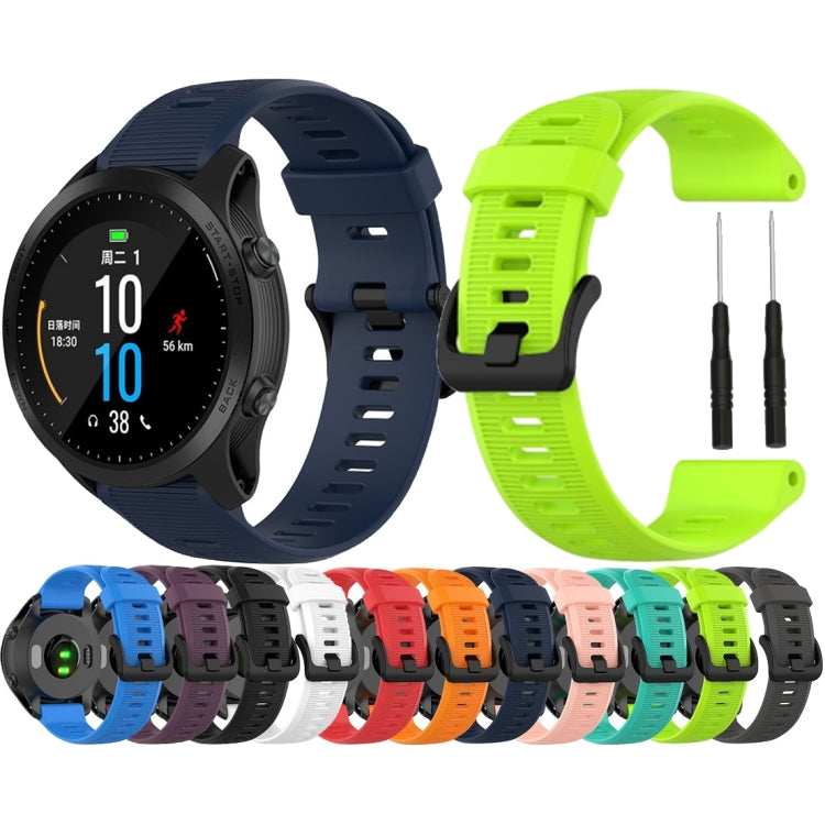 Multi-color silicone watch band set with quick-release pins and connectors