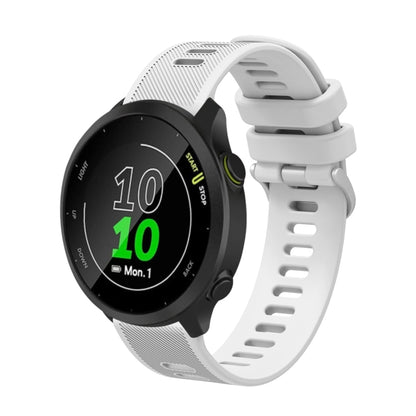 20mm silicone twill watch band in white and gray with textured strap holes