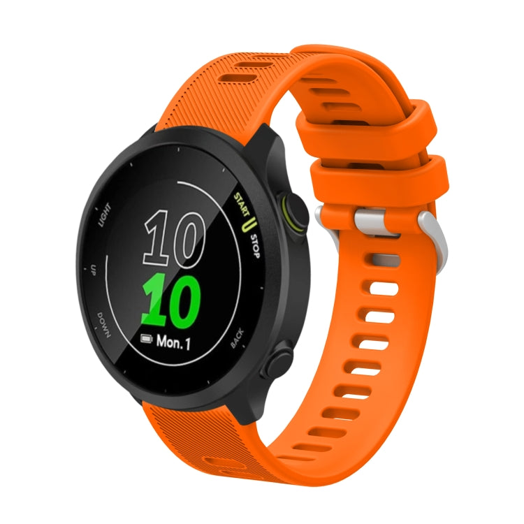 20mm silicone twill watch band in orange with textured strap and pin holes