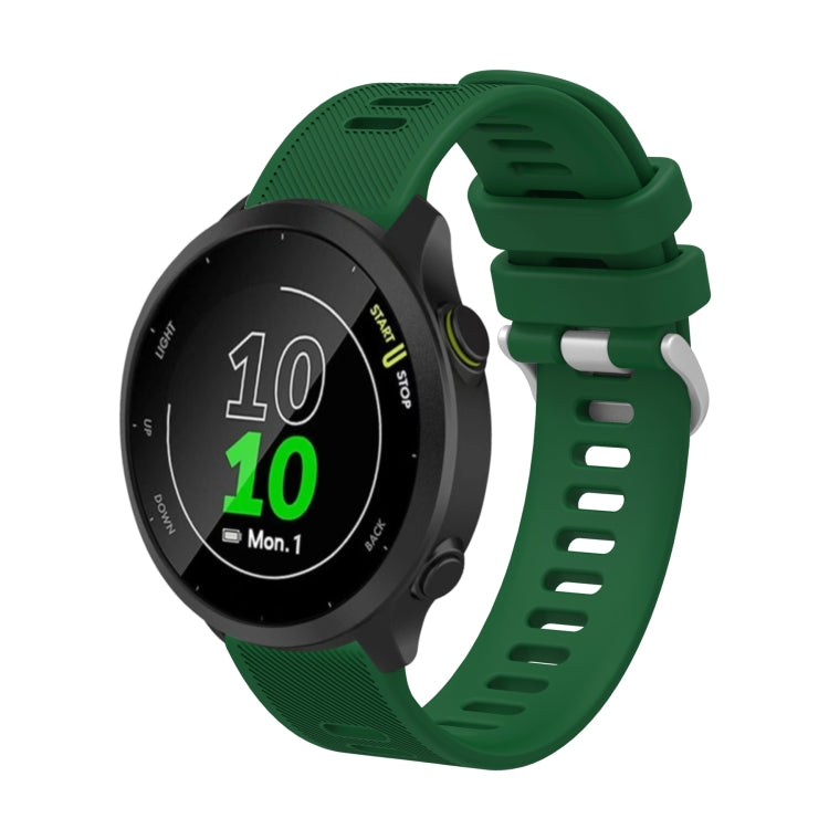 20mm silicone twill watch band in green with textured strap and adjustable holes