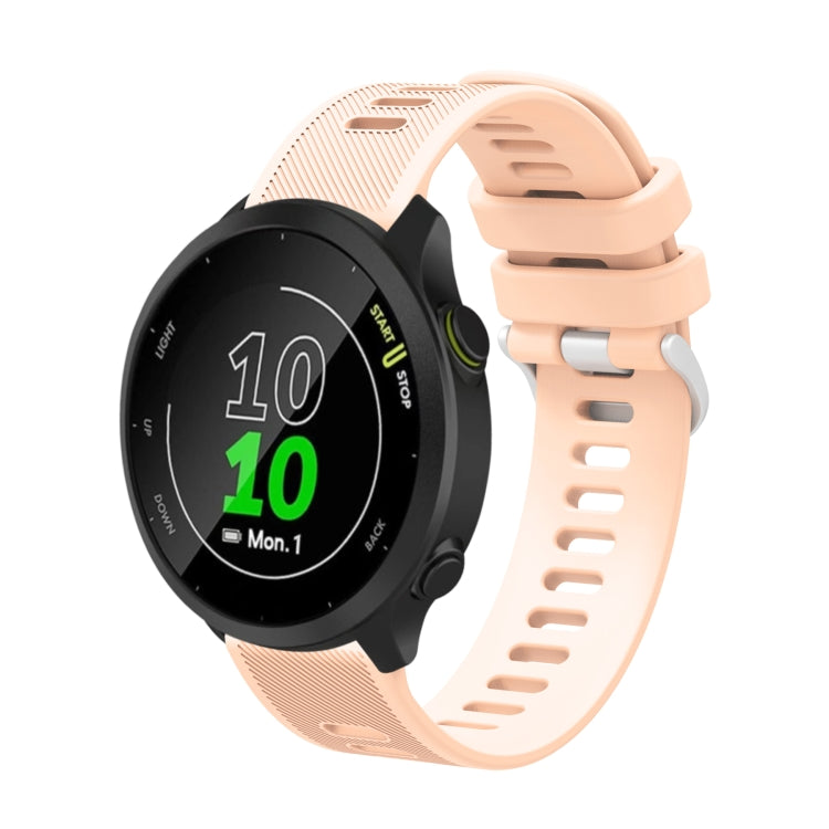 20mm silicone twill watch band in sand pink with textured strap and slots