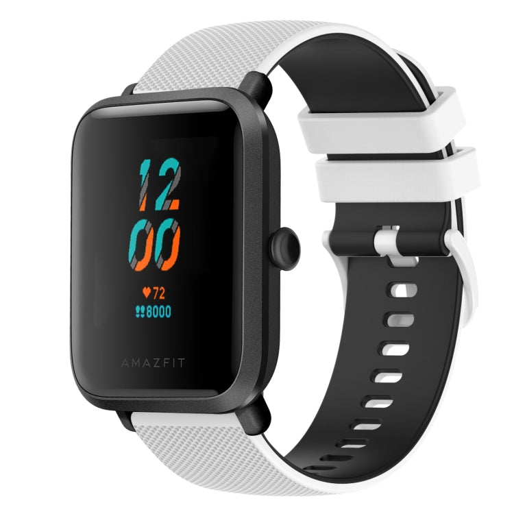 20mm Checkered Two-Color Silicone Watch Band, For Amazfit BIP