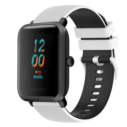 20mm Checkered Two-Color Silicone Watch Band, For Amazfit BIP