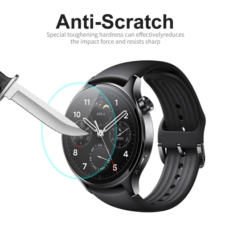 Black smartwatch with tempered glass screen protector for anti-scratch protection