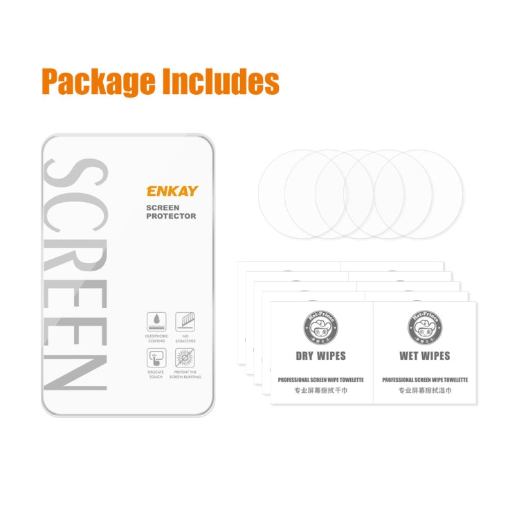 Smartwatch tempered glass screen protector kit with ENKAY film and dry/wet cleaning wipes