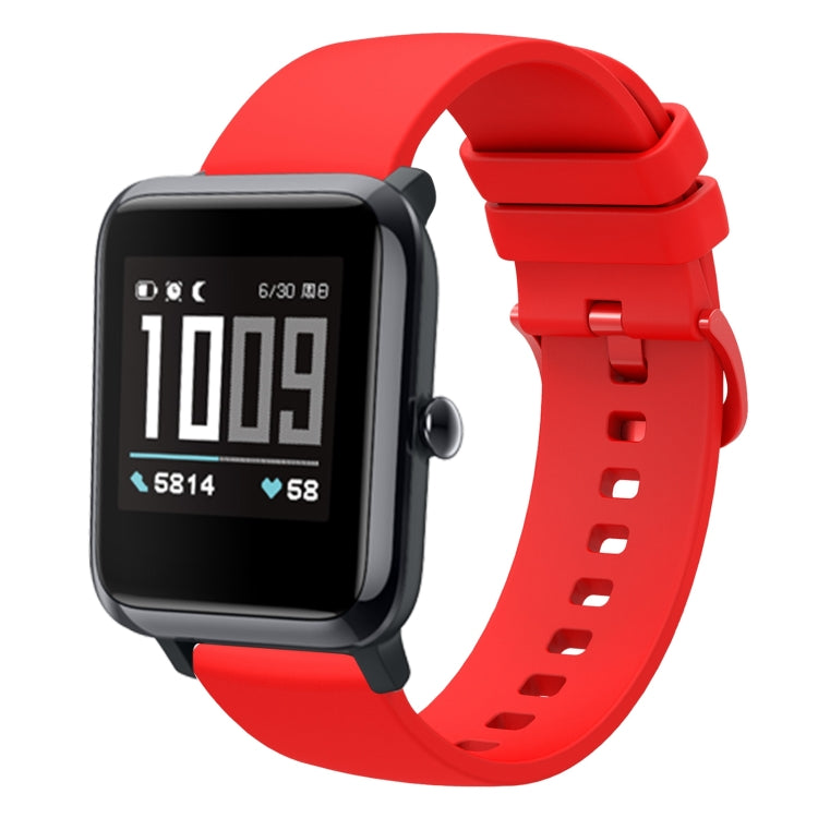 20mm Solid Color Soft Silicone Watch Band, For Amazfit BIP