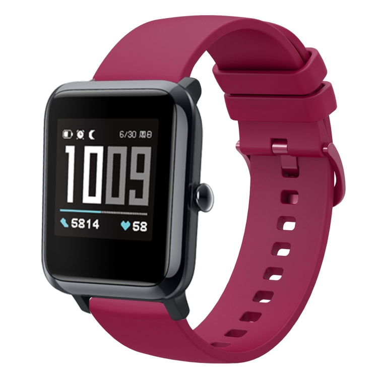 20mm Solid Color Soft Silicone Watch Band, For Amazfit BIP