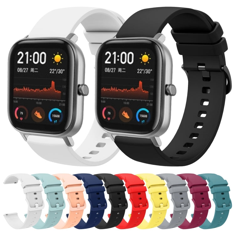20mm Solid Color Soft Silicone Watch Band, For Amazfit BIP