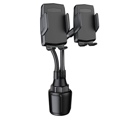 A080+X908 Car Cup Double Mobile Phone Holder Mount Adjustable Cradle Bracket, A080+X908