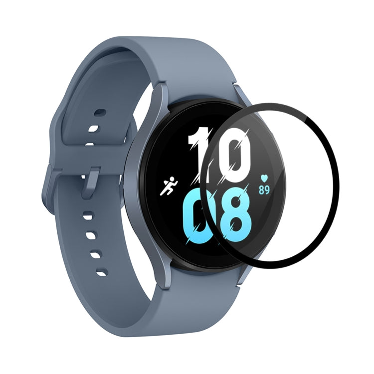 Tempered glass screen protector for Galaxy Watch with full-cover clear film overlay
