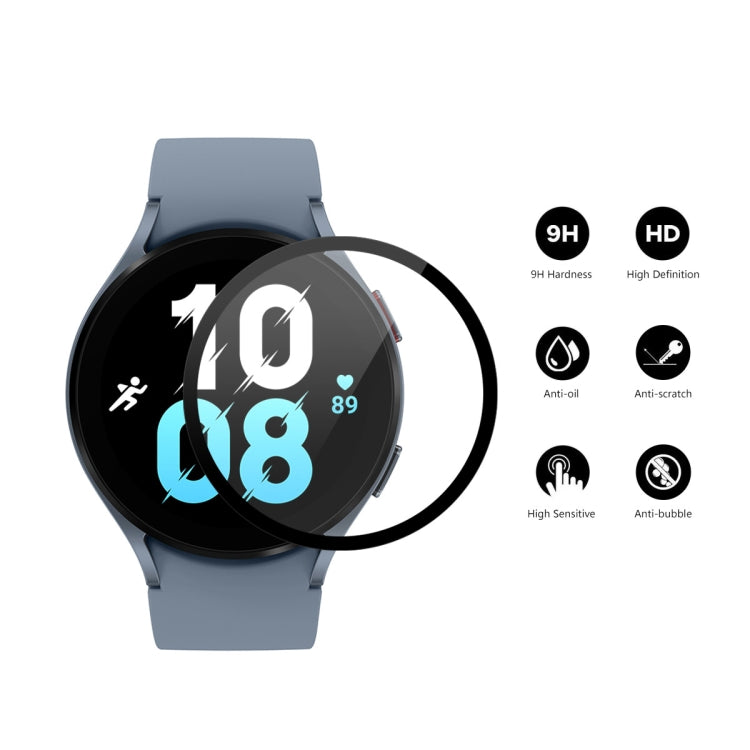 Tempered glass screen protector for smartwatch display with protective HD and scratch icons