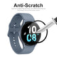 Anti-scratch tempered glass screen protector with watch display overlay and protection badge