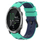 Two-color silicone watch band, teal with dark blue-black sport-style holes and buckle