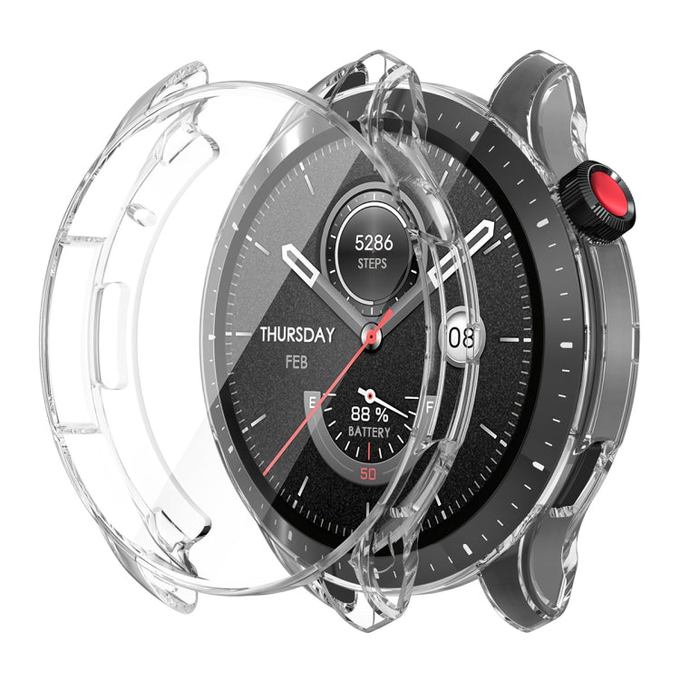 Transparent TPU smartwatch case cover with screen film for Amazfit GTR 4