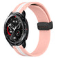 Silicone watch band with folding magnetic clasp, light pink with white stripe