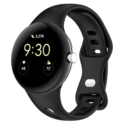 Water Drop Slimming Butterfly Button Solid Silicone Band, For Google Pixel Watch 5 / 4 / 3 / 2 / 1 41mm