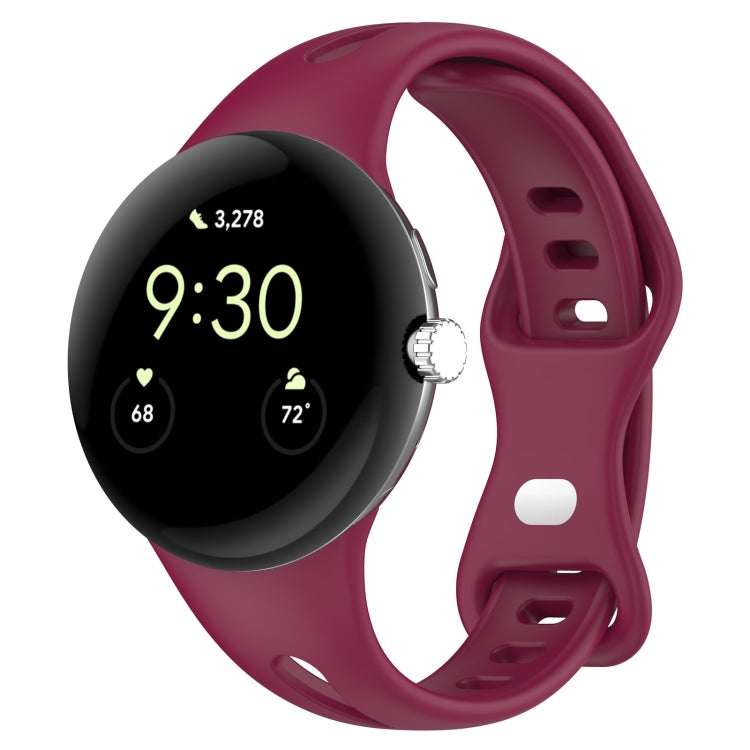 Water Drop Slimming Butterfly Button Solid Silicone Band, For Google Pixel Watch 5 / 4 / 3 / 2 / 1 41mm