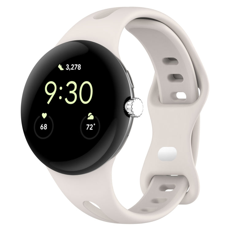 Water Drop Slimming Butterfly Button Solid Silicone Band, For Google Pixel Watch 5 / 4 / 3 / 2 / 1 41mm