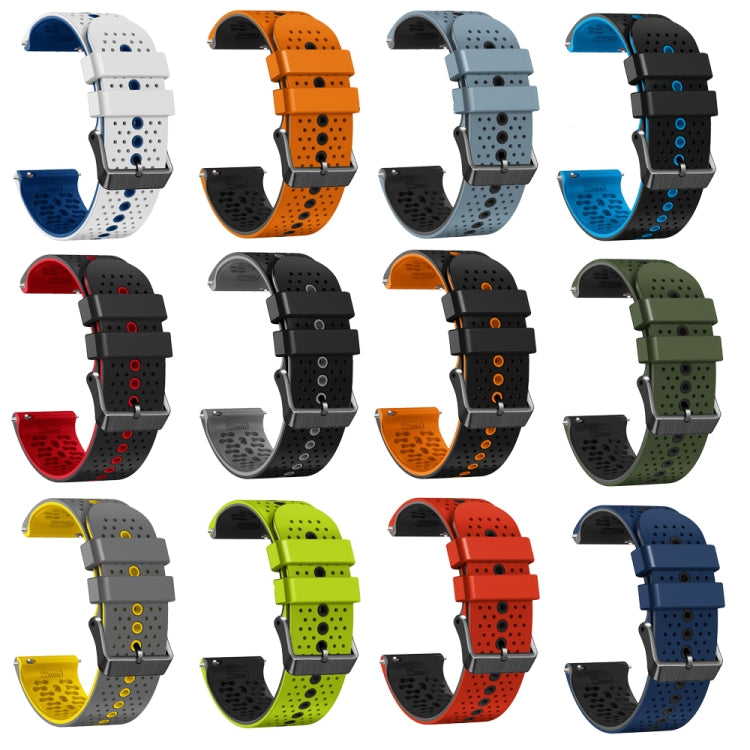 Perforated silicone watch band assortment, multi-color two-tone perforated straps