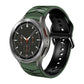 Curved silicone watch band with dark green and black strap for Galaxy Watch 4