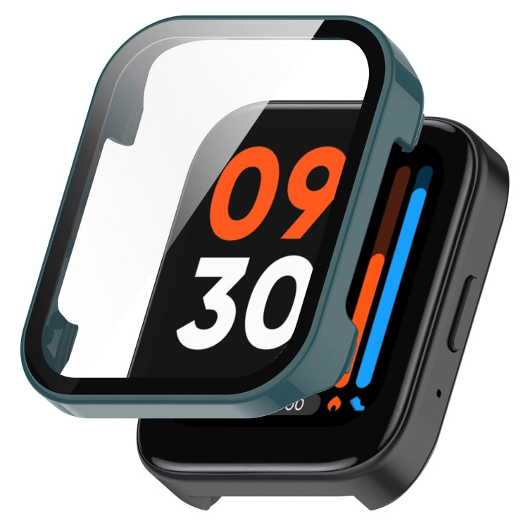 Teal protective case with tempered film front cover for a smartwatch