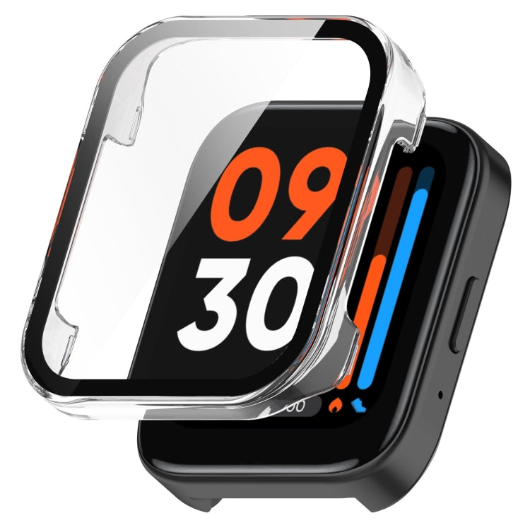 Clear protective case with tempered film front cover for a smartwatch