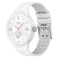 White silicone integrated watch band with perforated strap and metal buckle