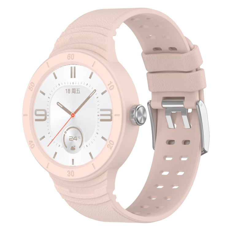 Ivory silicone watch band with metal clasp and perforated strap holes