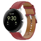 Leather embossed sewing watch band, red strap with metal clasp and perforated holes