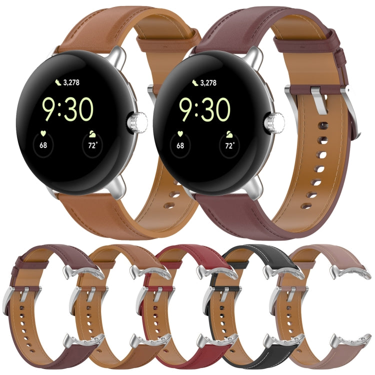 Set of leather embossed sewing watch bands in multiple colors, each with metal clasp and holes