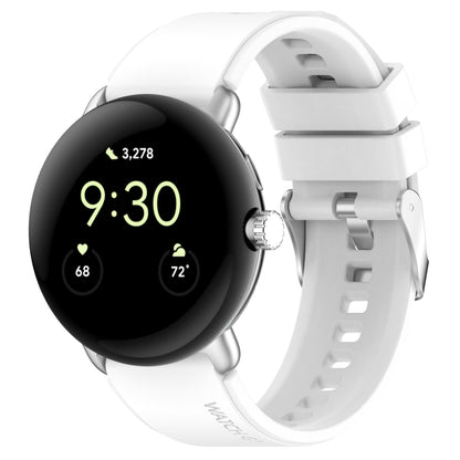 White silicone watch band with metal connector for 41mm smartwatch