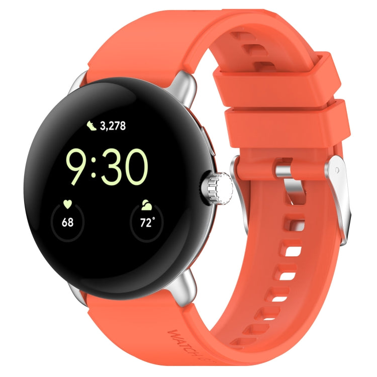 Orange-red silicone watch band with metal connector for 41mm smartwatch