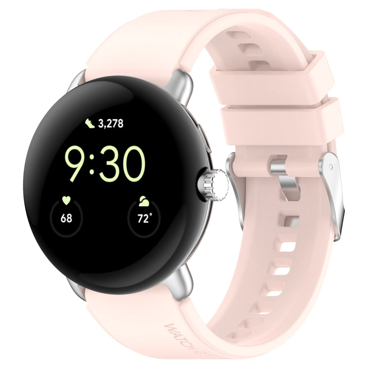 Light pink silicone watch band with metal connector for 41mm smartwatch