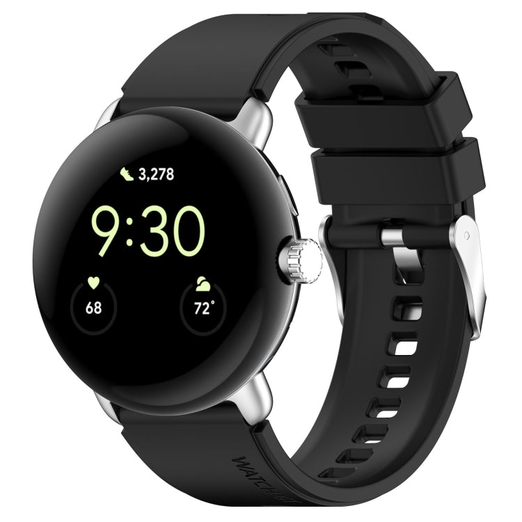 Black silicone watch band with metal connector for 41mm smartwatch