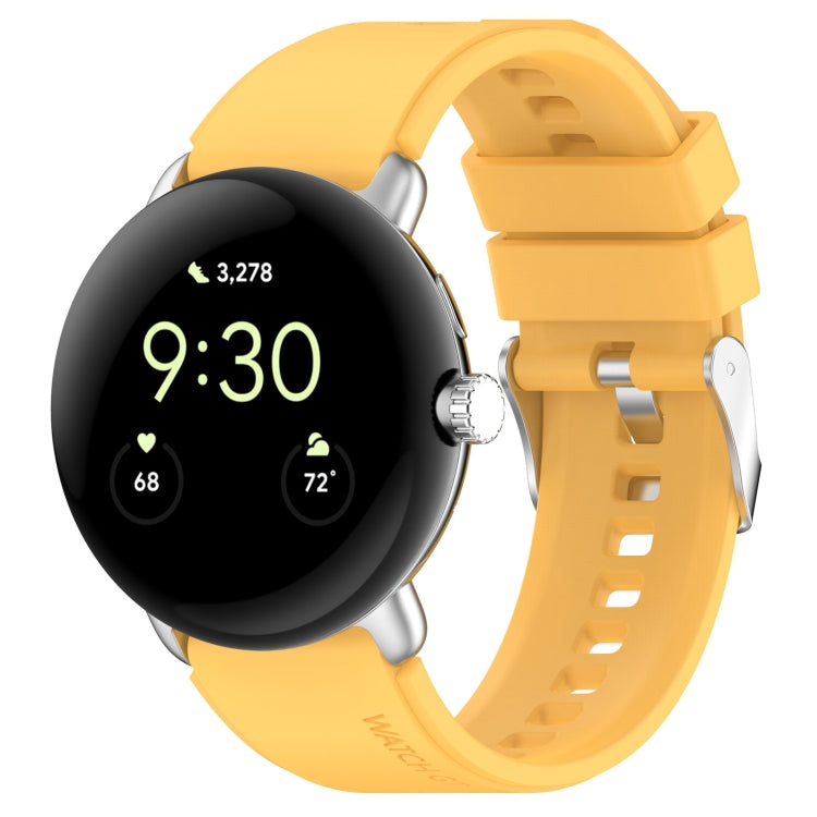 Yellow silicone watch band with metal connector for 41mm smartwatch