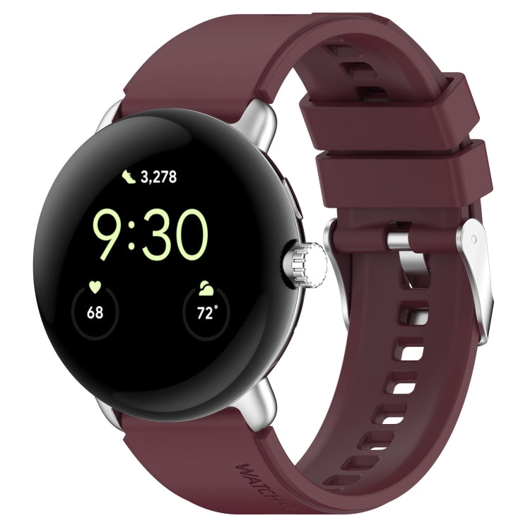 Silicone watch band with metal connector, burgundy, for 41mm smart watch