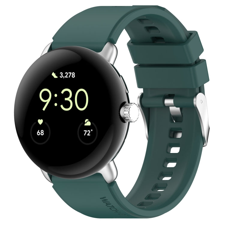 Green silicone watch band with metal connector for 41mm smartwatch