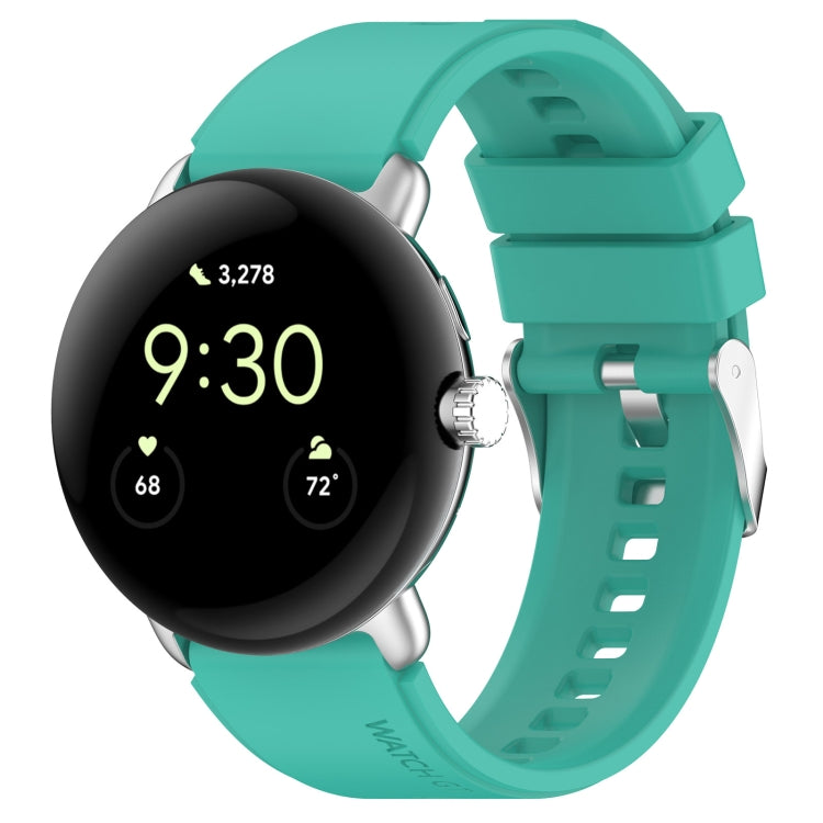 Silicone watch band with metal connector, teal, for 41mm smart watch