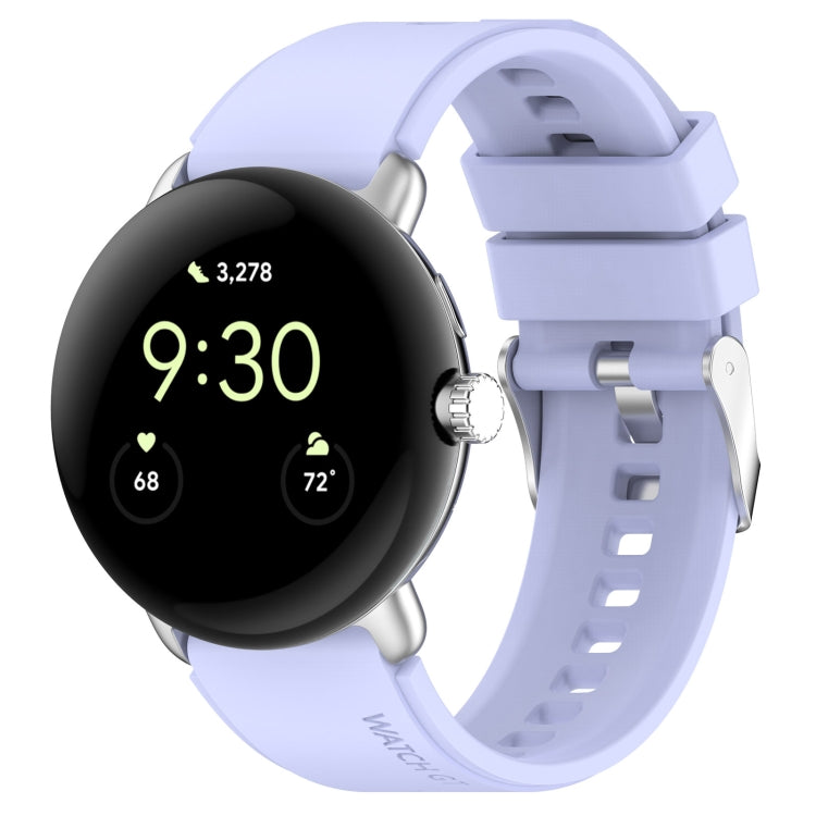 Silicone watch band with metal connector, light purple, for 41mm smart watch