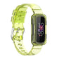 TPU integrated watch band with transparent yellow-green strap and clear watch case for Fitbit Inspire 3