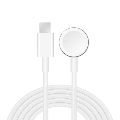 Magnetic USB-C watch charging cable with USB-C plug and round charging puck