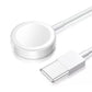 Round magnetic charging puck with USB-C connector and charging cable
